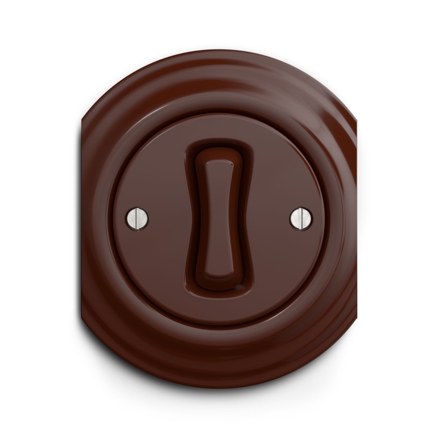 Kliklap - Interrupteur à bouton-poussoir vintage marron