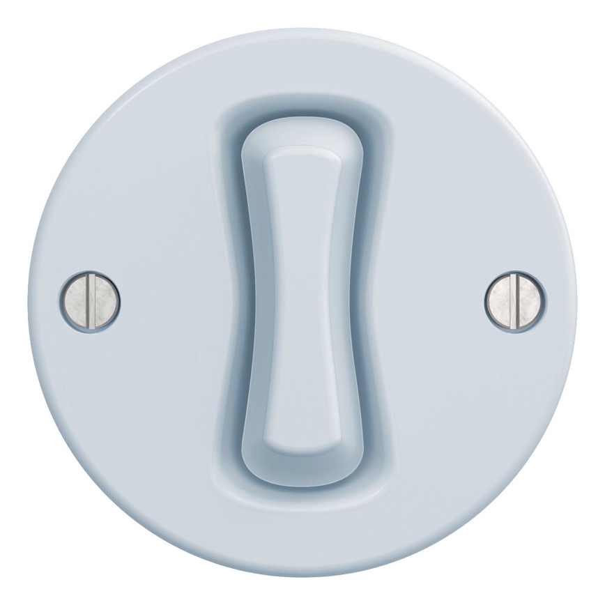 Kliklap - Interrupteur à bouton rétro sans cadre bleu