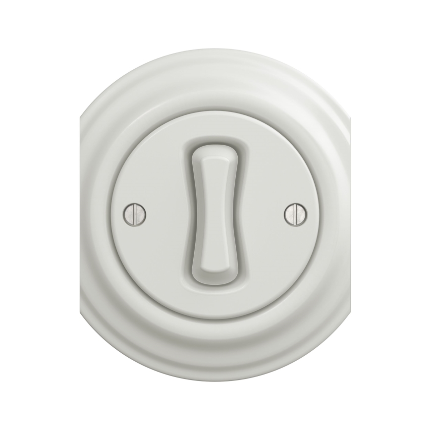 Kliklap - Interrupteur croisé vintage n° 7 blanc
