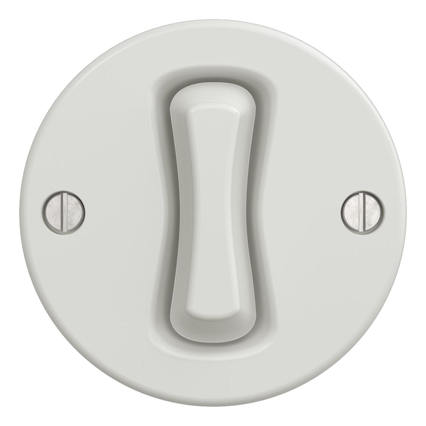 Kliklap - Interrupteur croisé vintage sans cadre n° 7 blanc