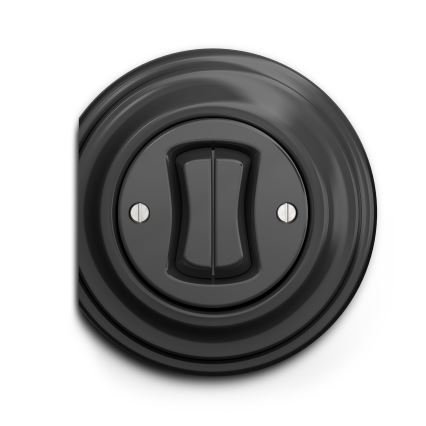 Kliklap - Interrupteur d'escalier double vintage n° 6+6 anthracite