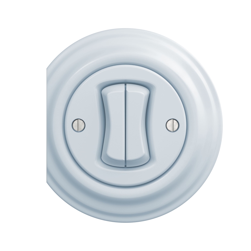 Kliklap - Interrupteur d'escalier double vintage n° 6+6 bleu