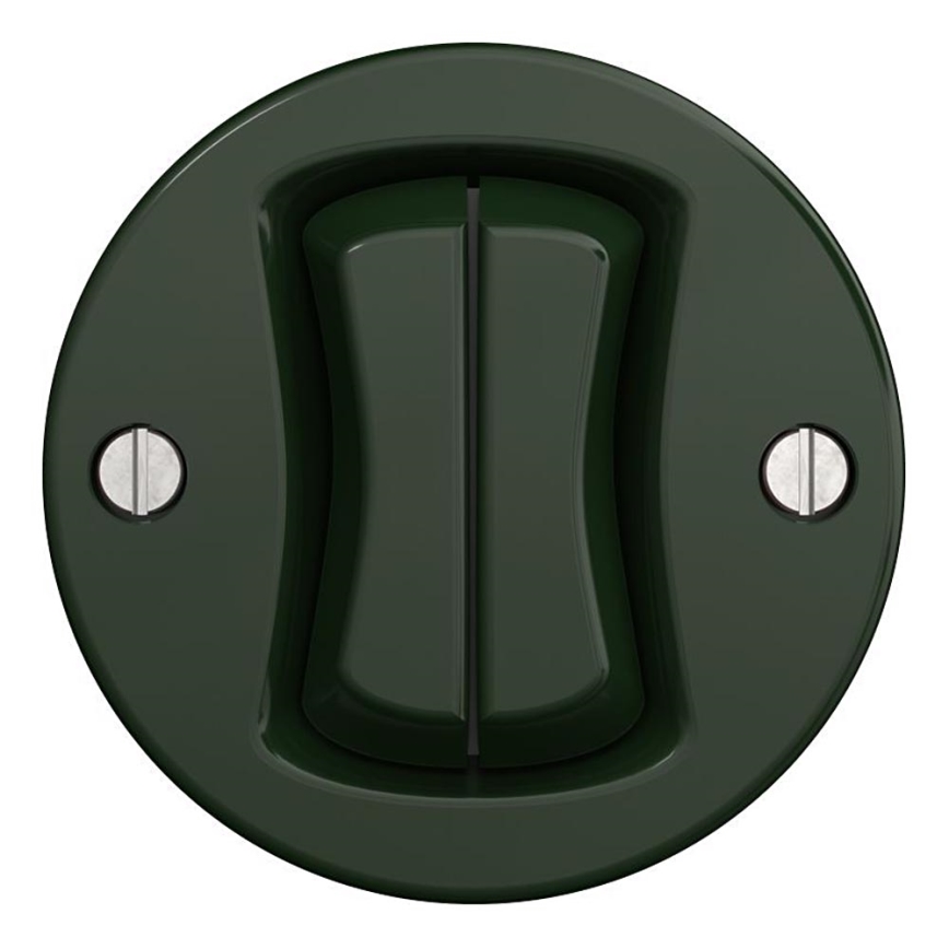 Kliklap - Interrupteur d'escalier double vintage n° 6+6 vert