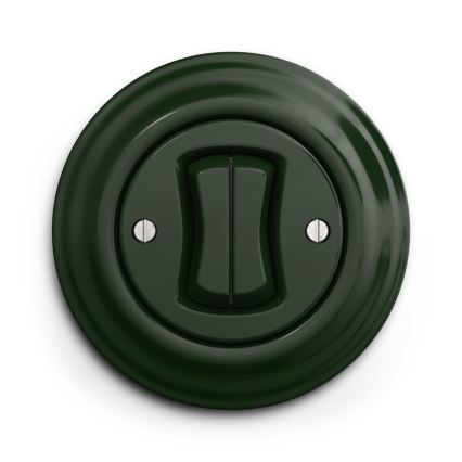 Kliklap - Interrupteur d'escalier double vintage n° 6+6 vert