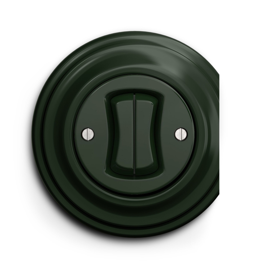 Kliklap - Interrupteur d'escalier double vintage n° 6+6 vert