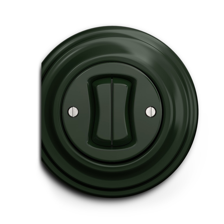 Kliklap - Interrupteur d'escalier double vintage n° 6+6 vert