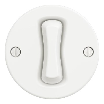 Kliklap - Interrupteur d'escalier rétro sans cadre n° 6 blanc