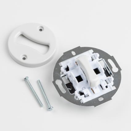 Kliklap - Interrupteur d'escalier rétro sans cadre n° 6, blanc neige