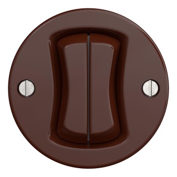 Kliklap - Interrupteur double d'escalier rétro sans cadre n° 6+6 sans cadre marron