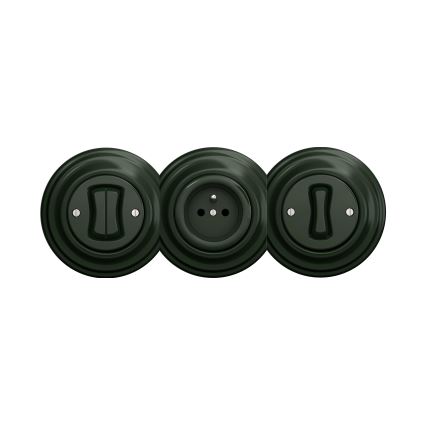 Kliklap - Interrupteur double bouton rétro sans cadre vert