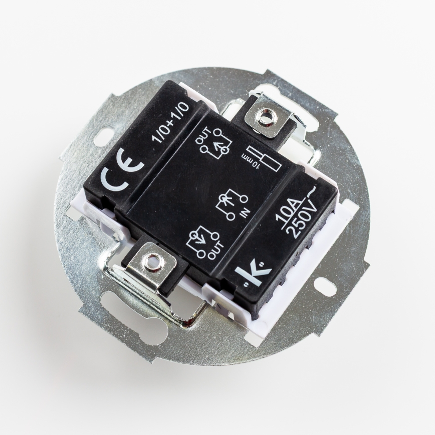 Kliklap - Interrupteur double rétro sans cadre, vert