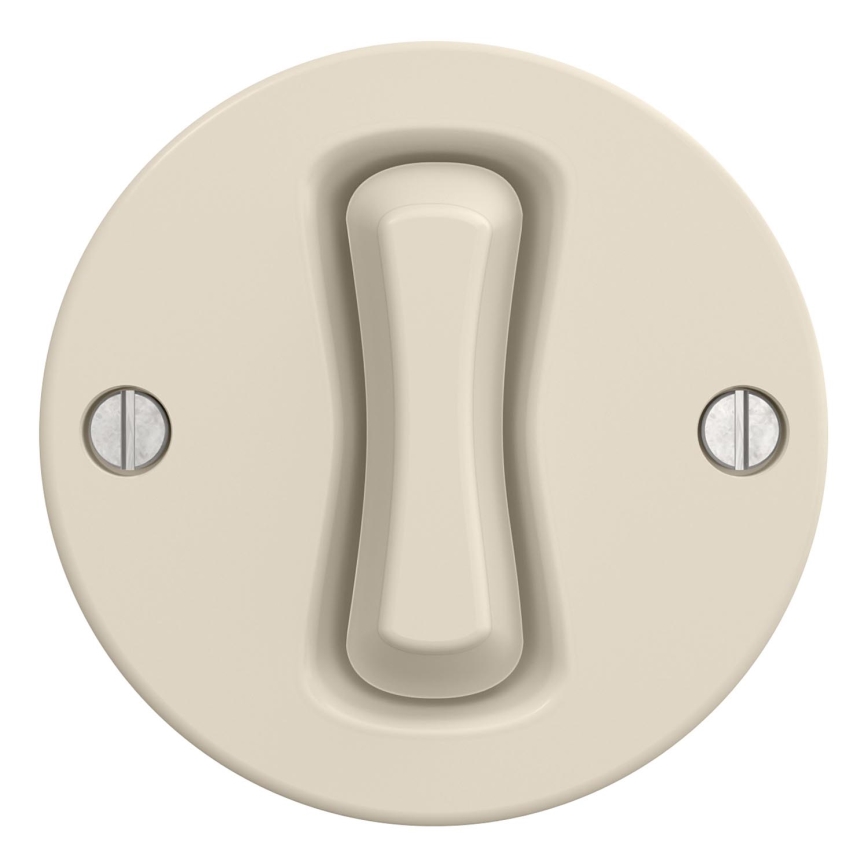 Kliklap - Interrupteur-poussoir rétro sans cadre, beige
