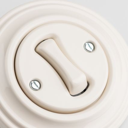 Kliklap - Interrupteur rétro pour escalier avec cadre n° 6, beige