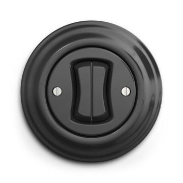 Kliklap - Interrupteur rétro série avec cadre n° 5, finition anthracite