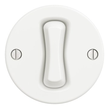 Kliklap - Interrupteur unipolaire rétro sans cadre n° 1, blanc