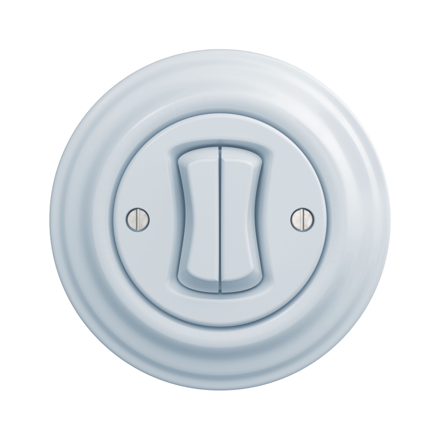 Kliklap - Interrupteur vintage à double bouton-poussoir bleu