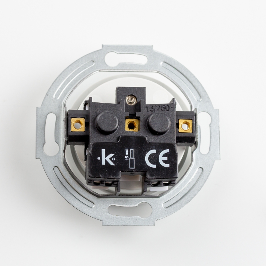 Kliklap - Prise domestique rétro sans cadre 230 V céramique blanche