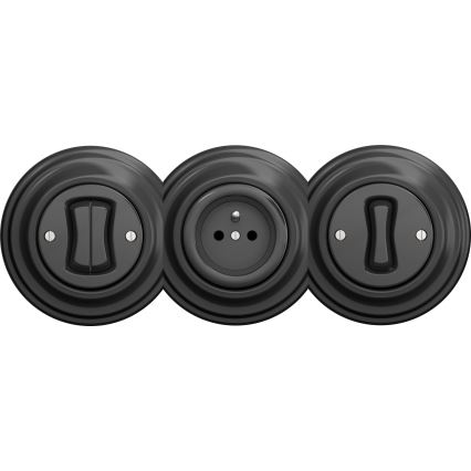 Kliklap - Prise domestique vintage sans cadre SCHUKO 230V/16A anthracite