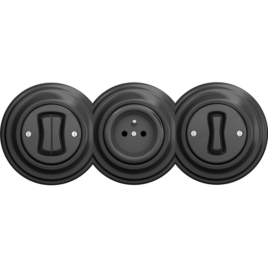 Kliklap - Prise domestique vintage sans cadre SCHUKO 230V/16A anthracite