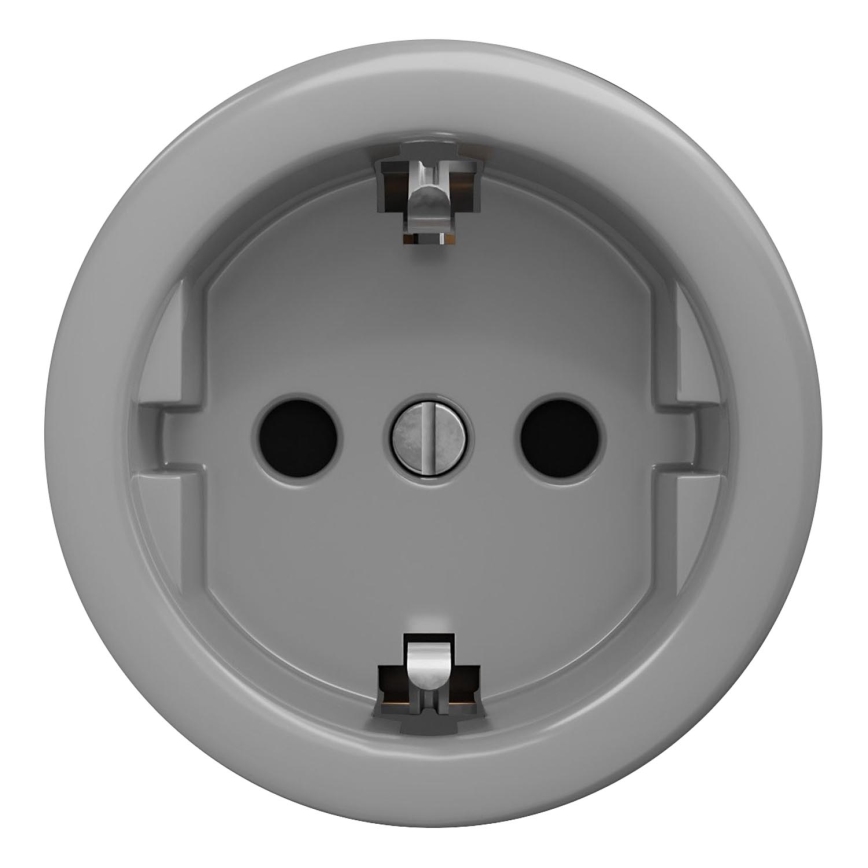 Kliklap - Prise domestique vintage sans cadre SCHUKO 230V/16A gris