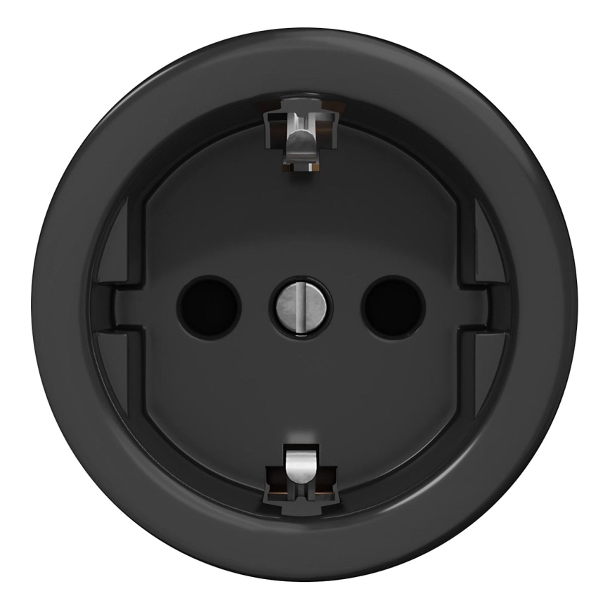 Kliklap - Prise domestique vintage sans cadre SCHUKO 230V/16A noir