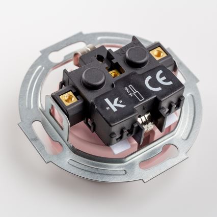 Kliklap - Prise murale double rétro avec cadre SCHUKO 230V/16A rose poudré