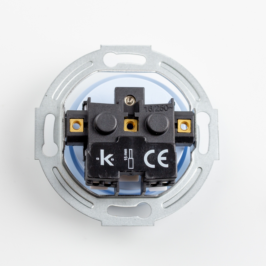 Kliklap - Prise murale rétro avec cadre 230 V, bleue