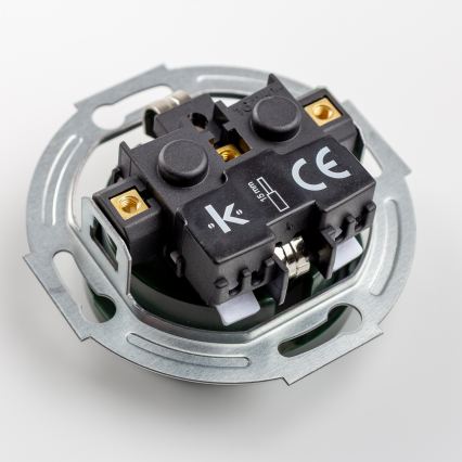 Kliklap - Prise murale rétro avec cadre SCHUKO 230V/16A, verte