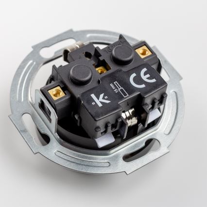Kliklap - Prise murale rétro pour intérieur avec cadre SCHUKO, 230 V/16 A, finition noire