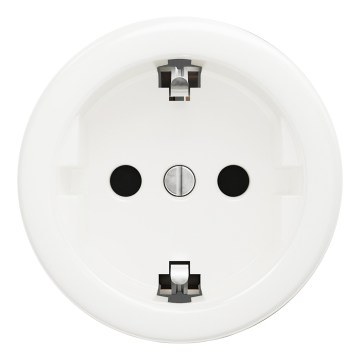 Kliklap - Prise murale rétro sans cadre SCHUKO 230V/16A blanche