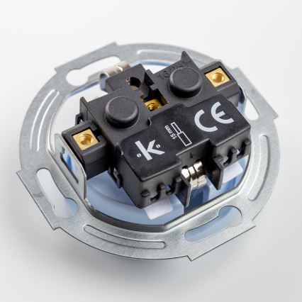 Kliklap - Prise murale rétro triple avec cadre SCHUKO 230 V, bleue