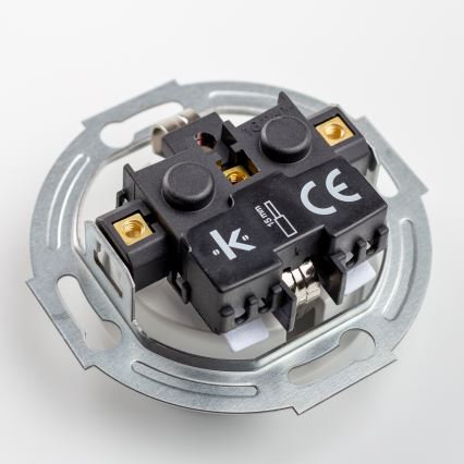 Kliklap - Prise murale triple rétro avec cadre SCHUKO 230 V en céramique blanche