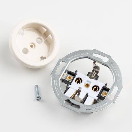 Kliklap - Prise murale triple rétro avec cadre SCHUKO 230V beige