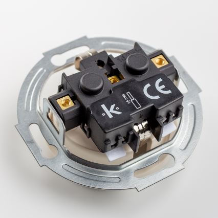 Kliklap - Prise murale triple rétro avec cadre SCHUKO 230V beige