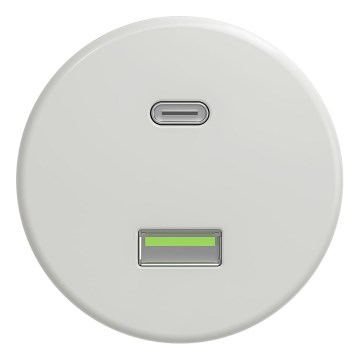 Kliklap - Prise murale USB rétro A+C sans cadre en céramique blanche