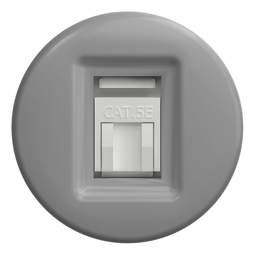 Kliklap - Prise RJ45 vintage gris