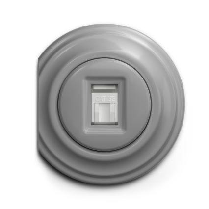 Kliklap - Prise RJ45 vintage gris