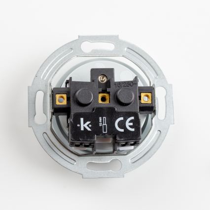 Kliklap - Prise triple rétro pour usage domestique avec cadre, 230 V, grise