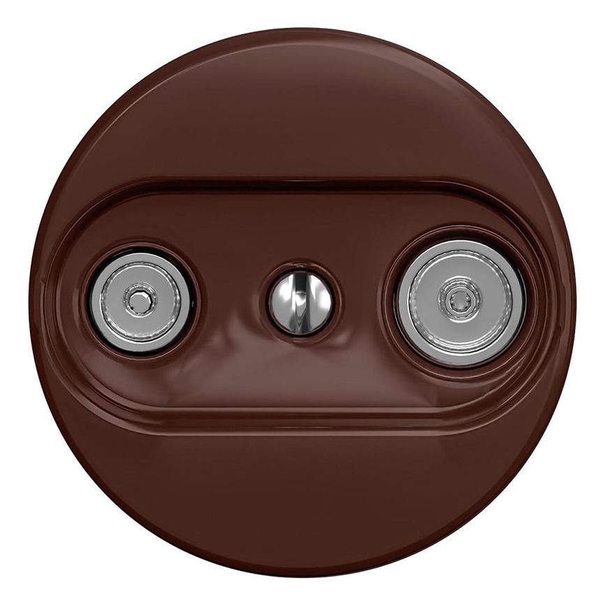 Kliklap - Prise TV+R rétro en série sans cadre marron