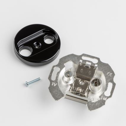 Kliklap - Prise TV+R (terminale) rétro avec cadre noir