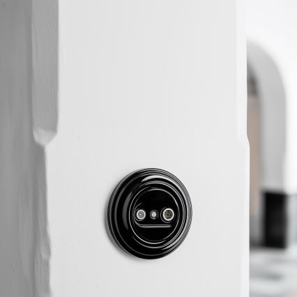 Kliklap - Prise TV+R (terminale) rétro avec cadre noir