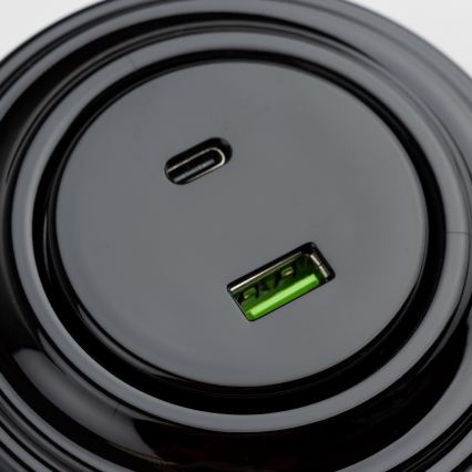 Kliklap - Prise USB rétro A+C avec cadre noir