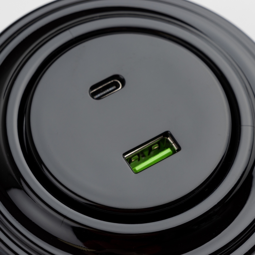 Kliklap - Prise USB rétro A+C avec cadre noir