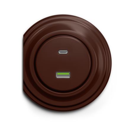 Kliklap - Prise USB vintage A+C marron
