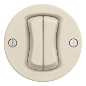 Kliklap - Retro 5-voudige schakelaar zonder afdekraam, beige