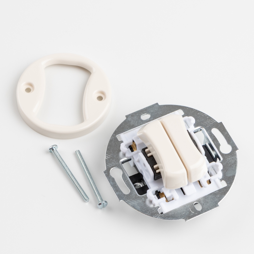 Kliklap - Retro 5-voudige schakelaar zonder afdekraam, beige