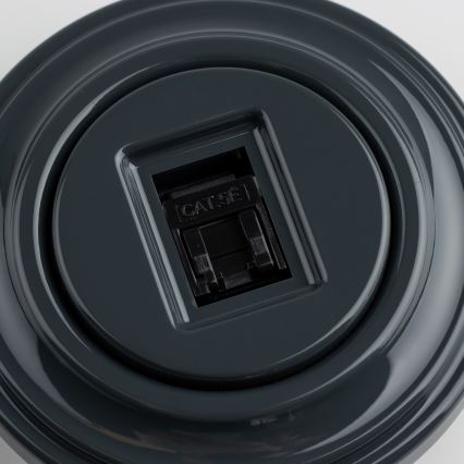 Kliklap - Retro dataaansluiting met antraciet afdekraam