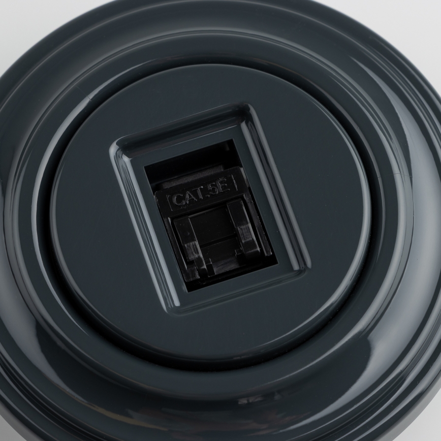 Kliklap - Retro dataaansluiting met antraciet afdekraam