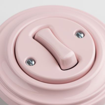 Kliklap - Retro-drukknop met omlijsting oudroze