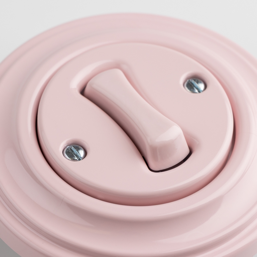 Kliklap - Retro-drukknop met omlijsting oudroze